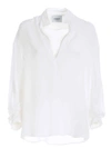 DONDUP SEMI-TRANSPARENT LOOSE FIT BLOUSE IN WHITE