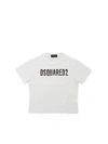 DSQUARED2 SEQUIN LOGO T-SHIRT IN WHITE