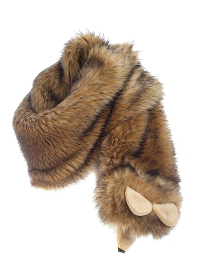 Moschino Faux Fur Stole In Shades Of Beige