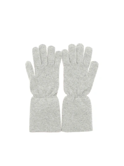 Kangra Cashmere Melange Grey Gloves Featuring Lame Detail