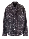 BALENCIAGA STONEWASH BLACK DENIM JACKET WITH STUDS