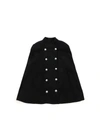 BALMAIN DOUBLE-BREASTED CAPE IN BLACK