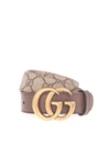 GUCCI GG BELT IN BEIGE AND BROWN