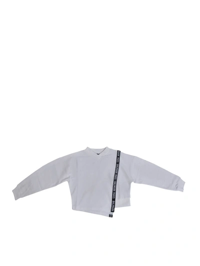 Balmain Kids' Sweatshirt With Logo Tape In White