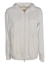 Brunello Cucinelli Sweatshirt In Ivory Color With Chest Pocket In White