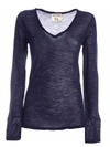 SEMICOUTURE EDWIGE LONG SLEEVE T-SHIRT IN BLUE