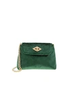 BALLANTYNE DIAMOND SHOULDER BAG IN LAME EMERALD GREEN