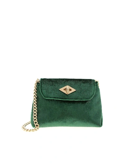 Ballantyne Diamond Shoulder Bag In Lame Emerald Green