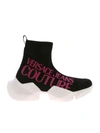 VERSACE JEANS COUTURE LOGO SNEAKERS IN BLACK