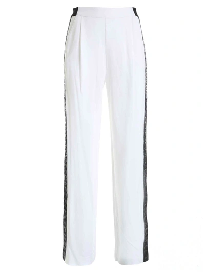 Karl Lagerfeld Women's Side-striped Wide-leg Pants In White