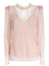 BLUMARINE FLORAL PATTERN LACE BLOUSE IN PINK