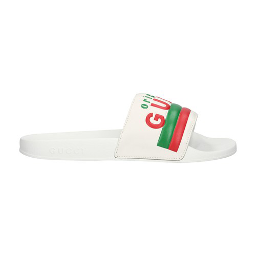  Gucci  Pursuit Original  Logo Slide Sandal  In White ModeSens