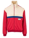 GUCCI JACKET IN TECHNICAL JERSEY IN RED AND BEIGE