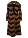 GUCCI LONG CHEVRON FUR IN BLACK AND CAMEL COLOR