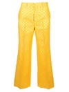 GUCCI GG LAMÉ WIDE-LEG PANTS IN YELLOW