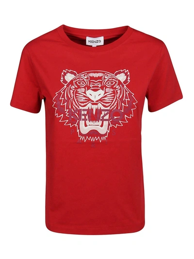 Kenzo Tiger Print T-shirt In Red