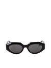 BOTTEGA VENETA CAT-EYE SUNGLASSES IN BLACK AND GREY