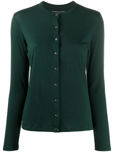 Majestic Button-down Cardigan In Green