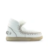 MOU ESKIMO WHITE LEATHER RHINESTONES LOGO SNEAKER,11530175