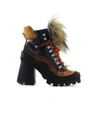 DSQUARED2 QUEEN PEAK BROWN HELEED ANKLE BOOT,11530165
