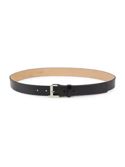 Lafayette 148 Beam Buckle Leather Belt In Black