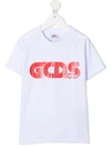 Gcds Kids' Logo Print Short-sleeved T-shirt Dress In White