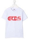 Gcds Logo Print Short-sleeved T-shirt Dress In White
