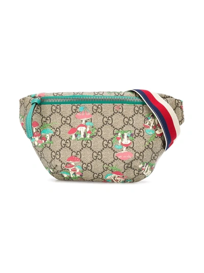 Gucci Kids' Gg Mushroom-print Belt Bag In Neutrals