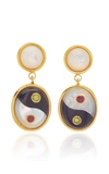 LIZZIE FORTUNATO YIN-YANG GOLD-PLATED BRASS AND STONE EARRINGS,825248