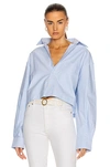 R13 OVERSIZED CROPPED BUTTON UP SHIRT,R13-WS205