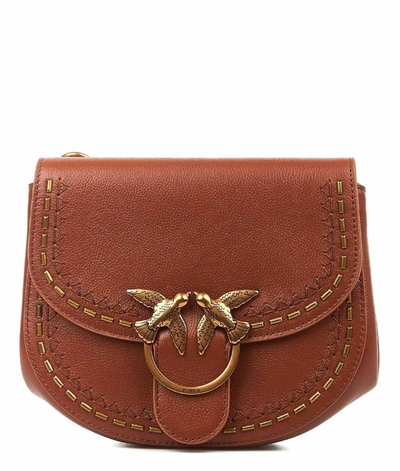 Pinko Women's Brown Leather Shoulder Bag