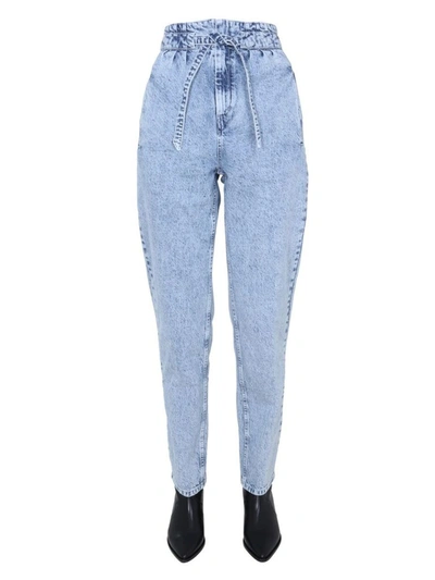 Isabel Marant Paperbag Tapered Cut Jeans In Blue