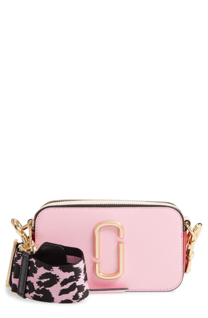The Marc Jacobs The Snapshot Leather Crossbody Bag In Powder Pink Multi ...
