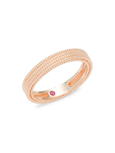 Roberto Coin 18k Rose Gold & Ruby Ring