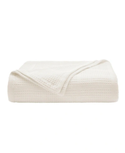 Kenneth Cole New York Essentials Waffle Grid King Blanket Bedding In White