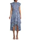 WALTER BAKER JAYDA RUFFLED FLORAL HIGH-LOW DRESS,0400012836483