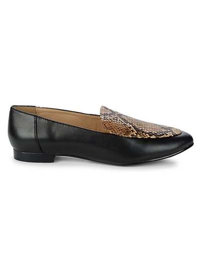 Saks Fifth Avenue Women's Steff Snakeskin-embossed Leather Loafers In Black Multi