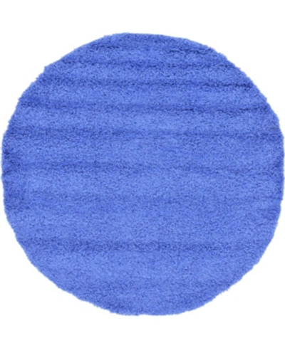 Bridgeport Home Exact Shag Exs1 6' X 6' Round Area Rug In Periwinkle