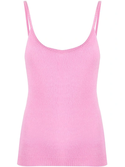 Ermanno Scervino Fine Knit Cashmere Tank Top In Pink