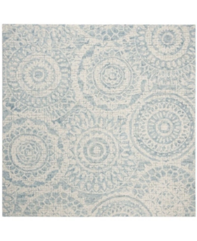 Safavieh Abstract 205 Ivory And Blue 6' X 6' Square Area Rug
