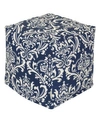 Majestic Home Goods French Quarter Ottoman Pouf Cube With Removable Cover 17" X 17" In Navy