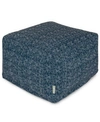 Majestic Home Goods Southwest Ottoman Square Pouf 27" X 17" In Navy