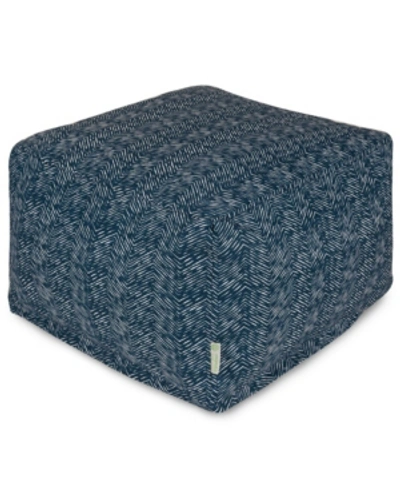 Majestic Home Goods Southwest Ottoman Square Pouf 27" X 17" In Navy
