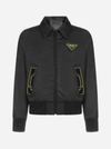 PRADA LOGO NYLON BOMBER JACKET