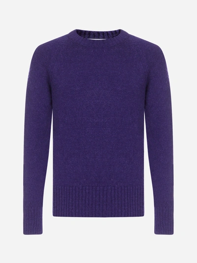 Ami Alexandre Mattiussi Alpaca And Wool-blend Sweater In Violet
