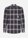 BURBERRY COLEFORD LOGO TARTAN MOTIF COTTON SHIRT