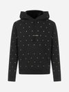 SAINT LAURENT EYELETS AND LOGO COTTON HOODIE