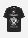Gcds Napoli Cotton T-shirt In Black
