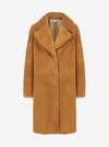 Stand Studio Camille Faux-shearling Coat In Sand