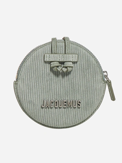 Jacquemus Pitchou Leather Coin Purse In Khaki